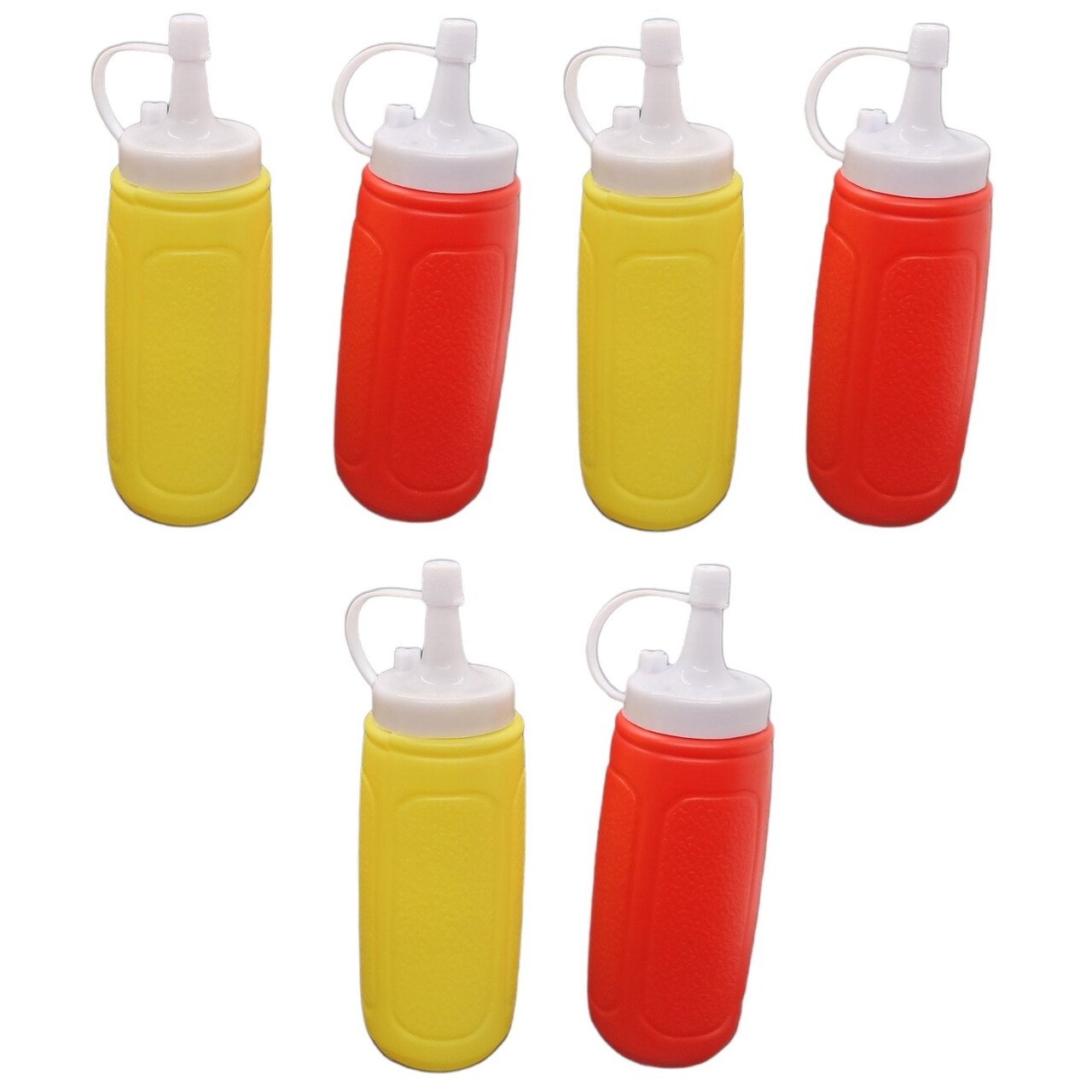 Handy Housewares 2 pc Squeezable Picnic Condiment 8 oz. Squeeze Dispenser Storage Bottles - Great for Ketchup Mustard or BBQ Sauce!